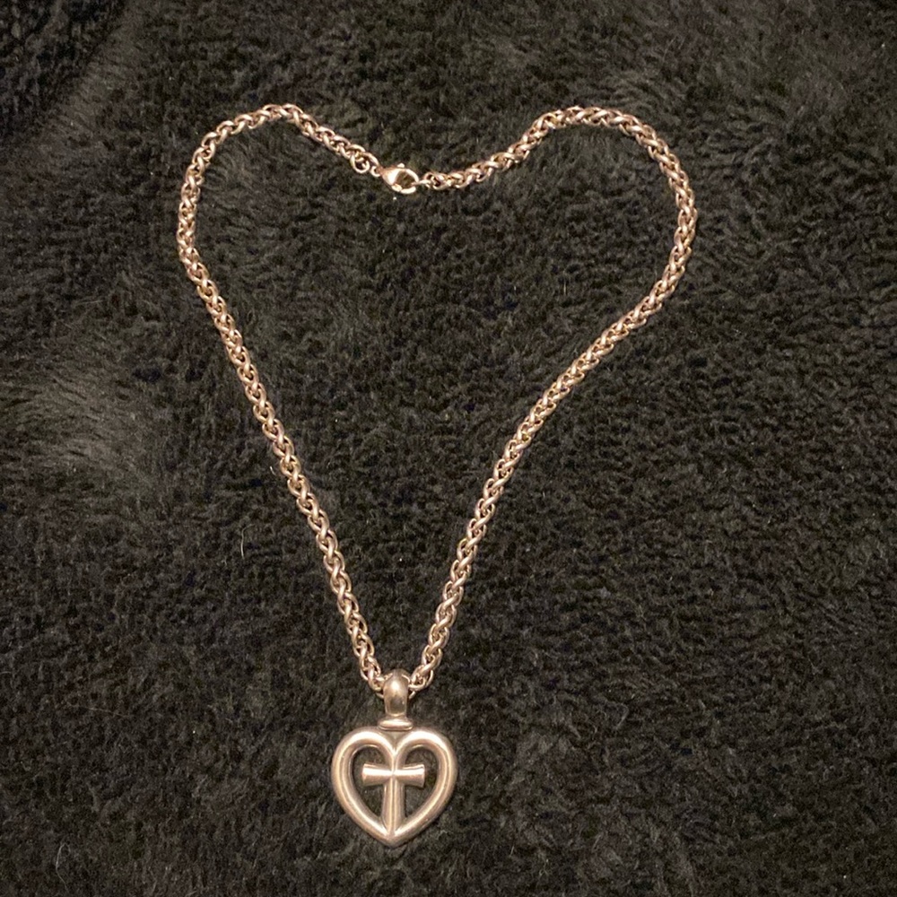 JAMES AVERY Sterling Silver Cross in Heart Necklace